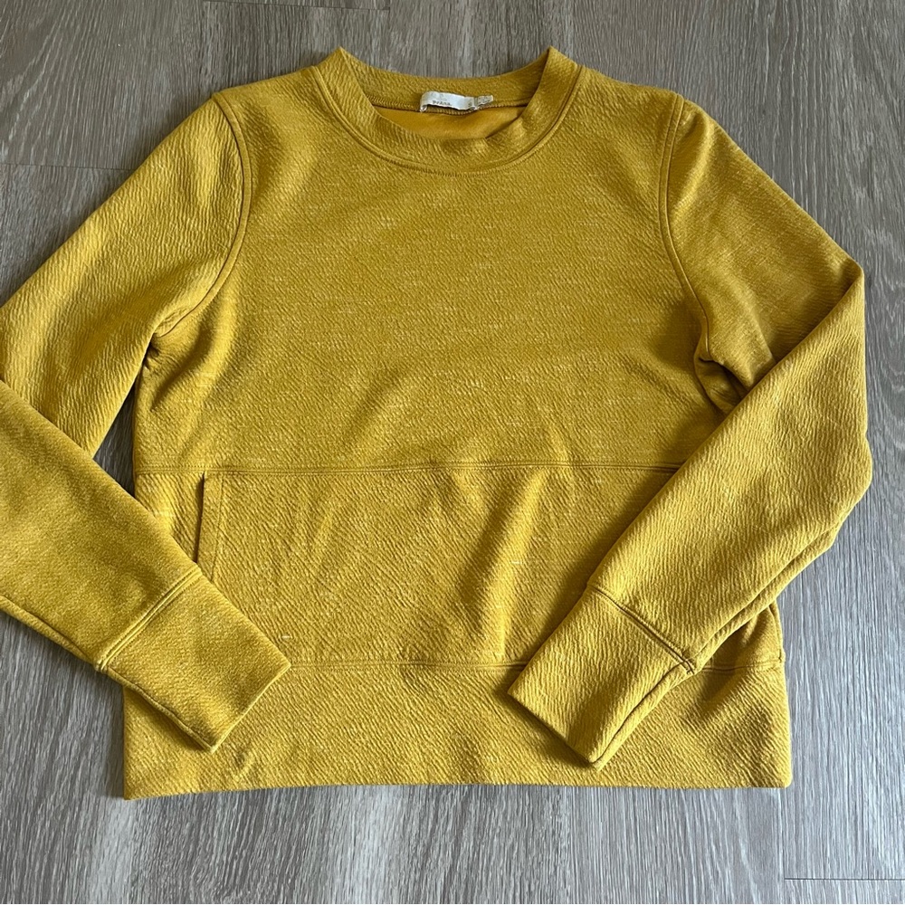 Prana Crewneck Sweater Gold Kangaroo Pocket Small